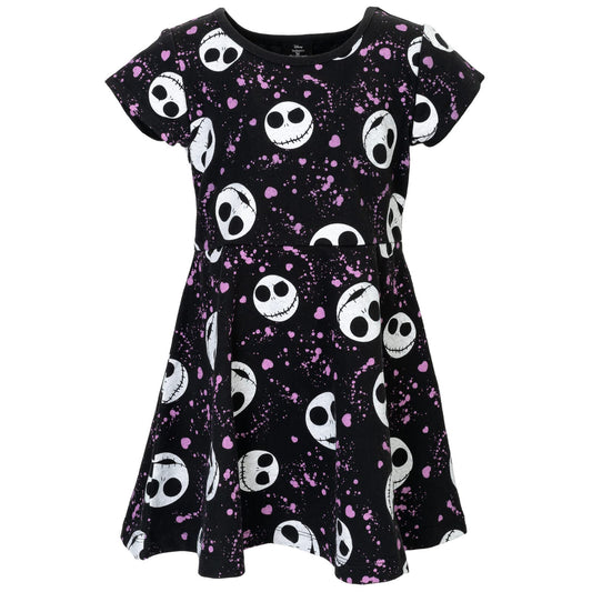 Disney Nightmare Before Christmas Jack Skellington Big Girls French Terry Skater Dress Black 10-12