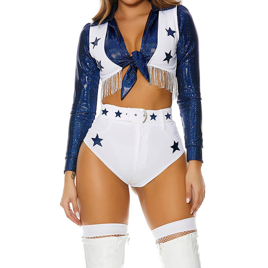 Forplay Womens Seeing Stars Cheerleader Adult Sized Costumes, White, Medium/Large US