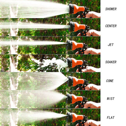 Garden Hose Nozzle Hand Sprayer 7 Pattern High Pressure Watering Nozzles Spray Gun