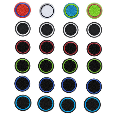 CTHTBZ 24PCS Silicone Performance Joystick Grips Analog Thumb Stick Grip Cap for PS2, PS3, PS4, PS5, Xbox One, Xbox Series X/S, Xbox 360, Switch Pro Controller (Black&Blue)
