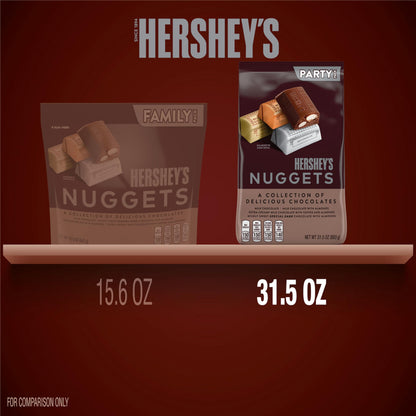 HERSHEY'S NUGGETS Assorted Chocolate Candy Party Pack, Halloween Candy, 31.5 oz
