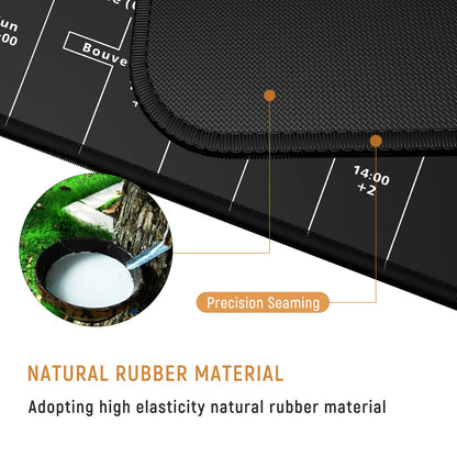 JIALONG Large Gaming Mouse Pad Desk Mat Extended Mousepad with Non-Slip Keyboard Pad for Laptop, Computer and PC - 35.4 x 15.7 inches Black World Map