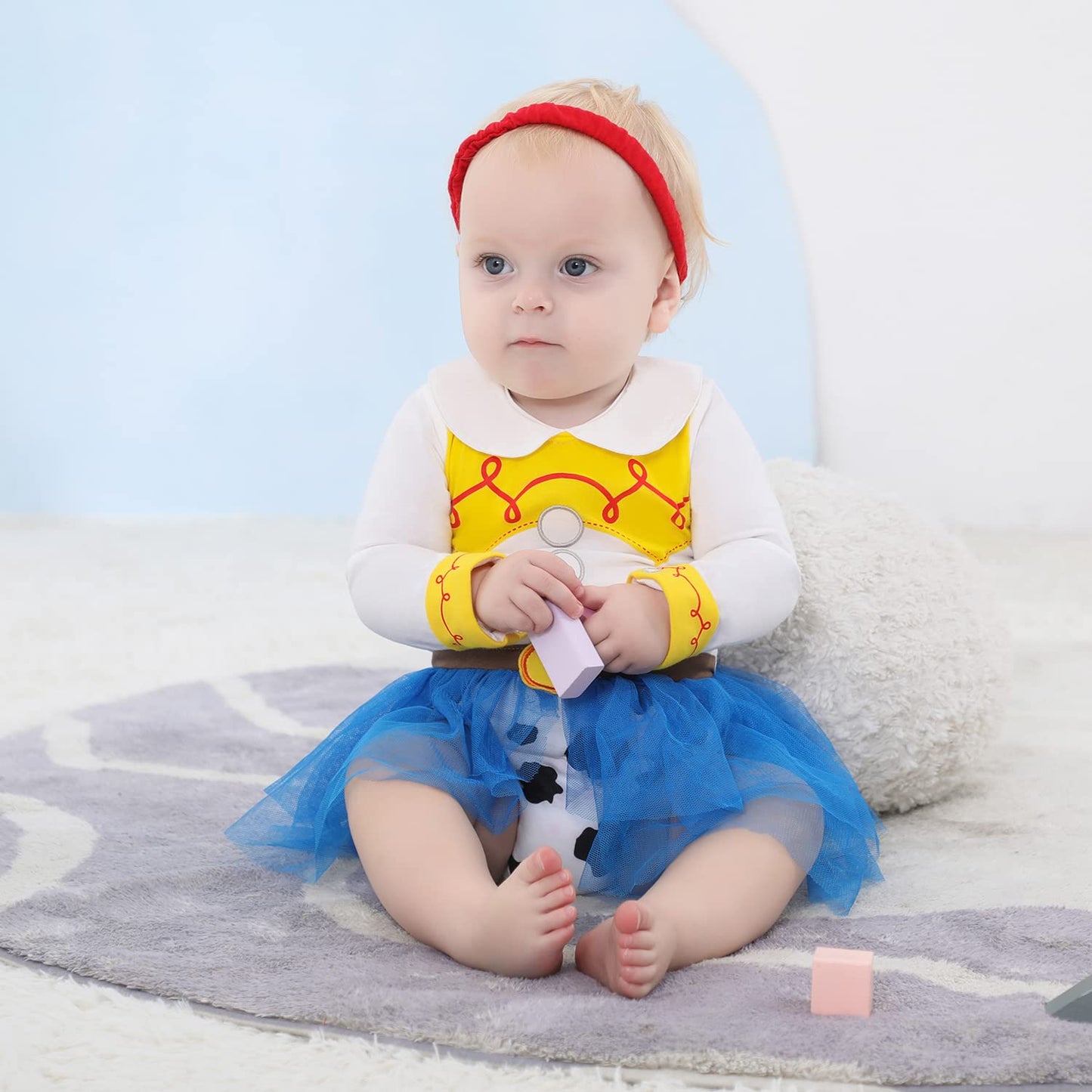 Dressy Daisy Baby Girls Cowgirls Princess Onesie Costume Romper Bodysuit Halloween Birthday Dress Up with Headband Size 0-3 Months