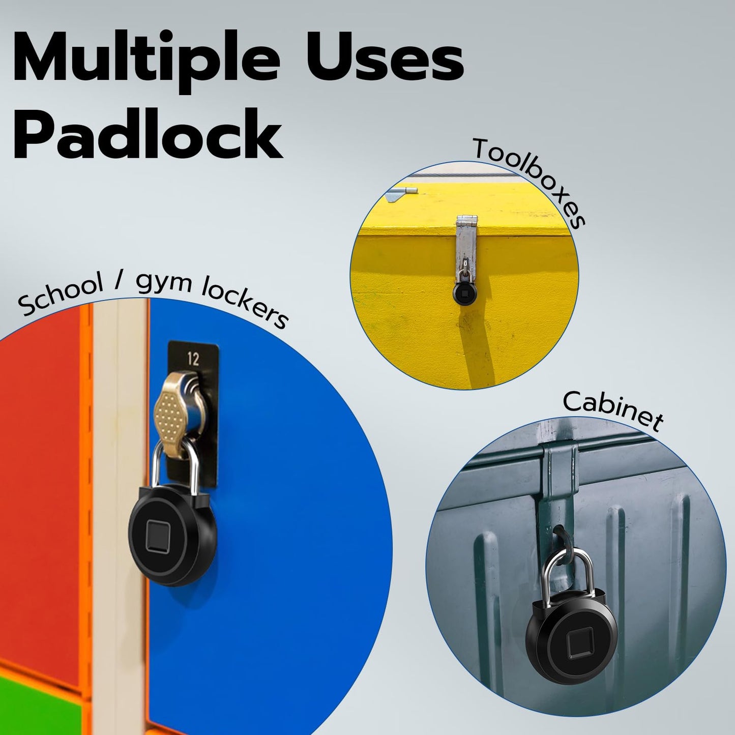 Fingerprint Lock, Dhiedas Gym Locker Lock with Fingerprint Bluetooth APP, Biometric Fingerprint Padlock with Keyless, Waterproof Smart Padlock for Locker School Suitcase Cabinet Storage