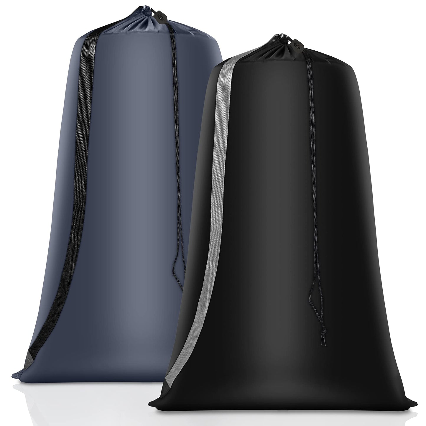 Heavy Duty Laundry Bag 2 Pack XL Nylon Laundry Bags with Straps, Washable Large Dirty Clothes Organizer with Drawstring Closure, Travel Washing Bag Fit a Laundry Hamper or Basket