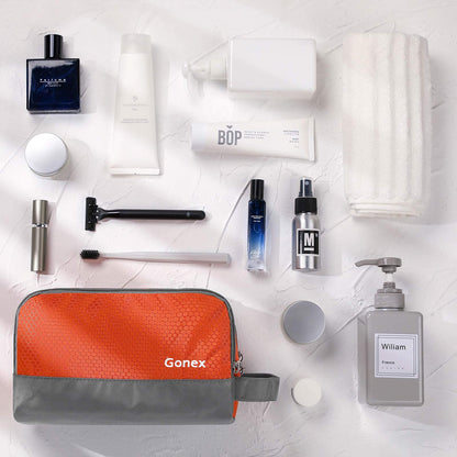 Gonex Travel Toiletry Bag Nylon, Dopp Kit Shaving Bag Toiletry Organizer Orange