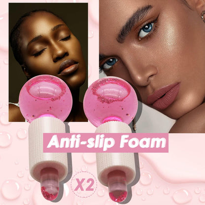 Lazzybeauty Ice Globes for Facial, 2 PCS Cooling Globes Set for Eye & Neck, Cold Glass Ice Roller Ball, Cryo Sticks Face Globes, Tighten Skin, Reduce Puffiness and Dark Circles, Enhance Circulation
