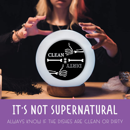 Creepy Skeleton Hand Thumbs Up/Down Dishwasher Magnet – Humorous Gothic Clean/Dirty Sign for Home & Office, Quirky Kitchen Decor, Ideal Gift for Gothic Enthusiasts