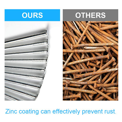 376pcs Premium Hardware Nails Assortment Kit, Maximum Length 2 Inches Galvanized, Picture Hanging, Wood, Wall With Storage Box | 6 Sizes