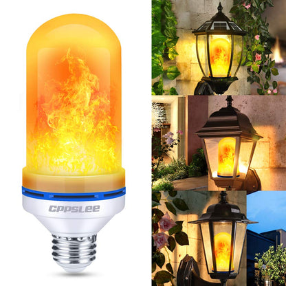 CPPSLEE Upgraded LED Flame Light Bulbs, 4 Modes Flickering Light Bulbs, E26 Base Fire Flame Bulb for Halloween Decorations Outdoor, Christmas Lights Patio Indoor Home Decor (Yellow, 2 Pack)
