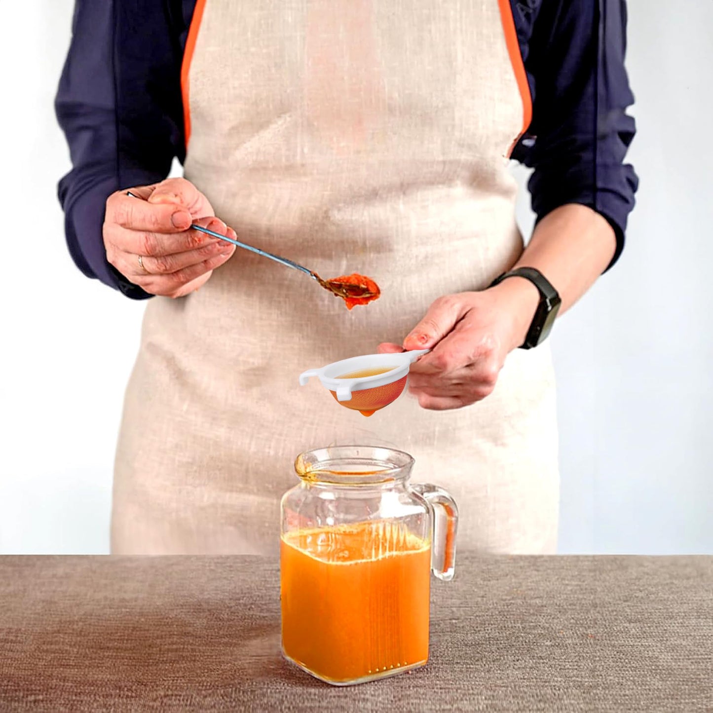 HIC Kitchen Double-Ear Fine Mesh Strainers, BPA Free, Set of 4 Sizes Includes 3, 4, 5.5, and 7-Inch Diameter