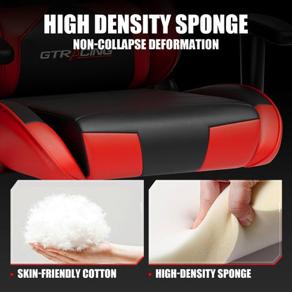 GTRACING Gaming Chair Racing Office Computer Ergonomic Video Game Chair Backrest and Seat Height Adjustable Swivel Recliner with Headrest and Lumbar Pillow Esports Chair (Red)