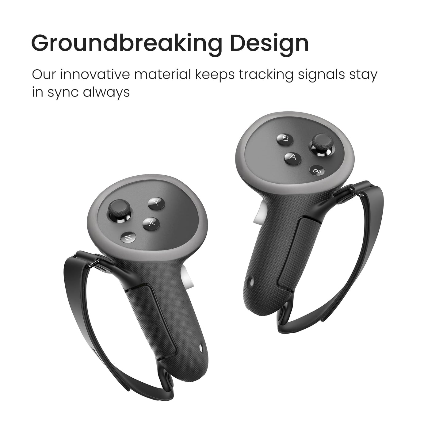 KIWI design Upgraded Comfort Controller Grips Compatible with Oculus/Meta Quest 3/3S Accessories, Hand Straps with Battery Opening