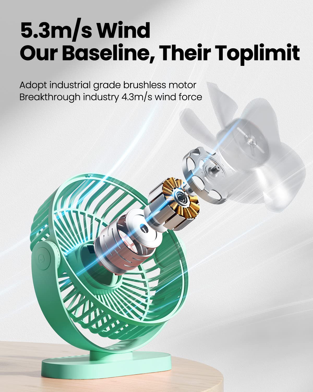 Gaiatop USB Desk Fan, 5.5 Inch Small Quiet Powerful 3 Speeds 90° Rotate, Personal Mini Portable Desktop Table Fans, Cooling for Home Office Car Travel Indoor Outdoor Pink