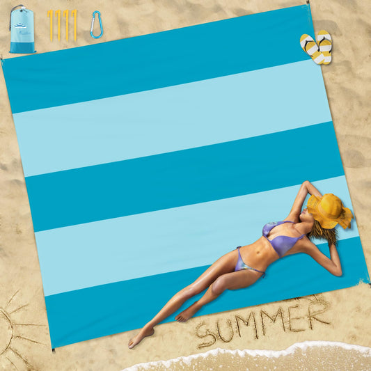 Famstar Beach Blanket Sandproof Waterproof 78''×110'' 1-7Adults Oversized,Compact Lightweight Durable Beach Mat for Travel Camping Hiking Picnic Blanket