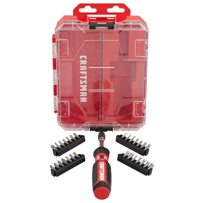 CRAFTSMAN Torque Screwdriver Set with Storage, 1" Phillips, Slotted, Hex, Torx and Square Screwdriving Bits, 29 Piece (CMHT68130)