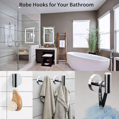 Kruodop Towel Hooks for Bathroom,2 Packs Wall Mount Towel Holder,Black Matte Wall Robe Hook,Stainless Steel Heavy Duty Door Hanger Towel Hook for Kitchen, Bedroom,Hotel,Pool,Coats