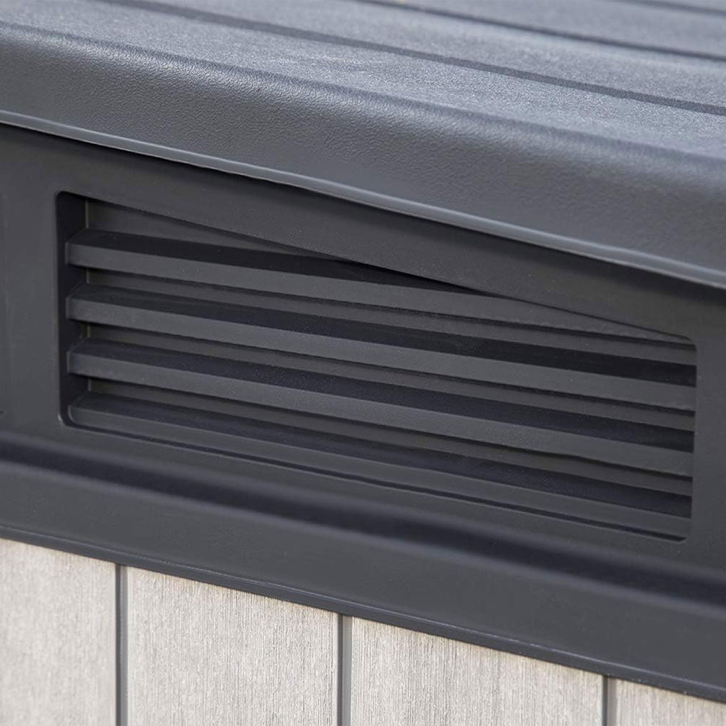 Keter Outdoor Storage Box & Shed for House, Patio & Yard, Elite Store, 4.6 x 2.7 Ft, Gray - Portable Utility Deck and Cabinet for Tools, Equipment, and Garbage