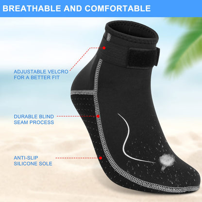 Gimilife Neoprene Socks, 3MM Water Socks for Women Men, Diving Wetsuit Sock for Beach Volleyball Snorkeling Surfing