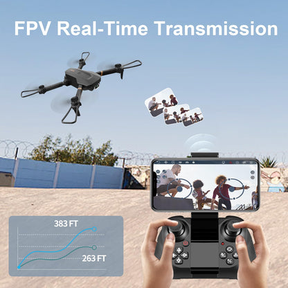 4DV4 Drone with 1080P Camera for Adults Kids,FPV HD Live Video RC Quadcopter Helicopter Toys Gifts,Altitude Hold, Waypoints,3D Flip,Headless Mode,2 Batteries,Carrying Case,Black