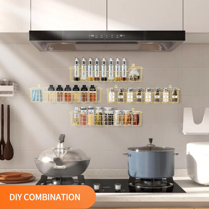 Spice Rack Organizer Wall Mount, Spice Organization Storage Shelf for Cabinet Door, 2 Packs Wall Spice Rack Saving Space for Kitchen, Black