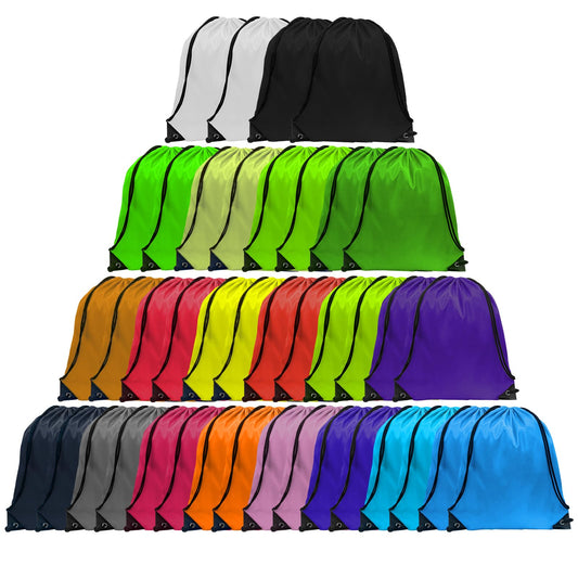 GoodtoU Drawstring Bags, Drawstring Backpacks Bulk Nylon Backpack Draw String Back Bag Cinch Sack Drawstring Gym Bag String Backpack for Sport, Traveling, Team (20 Colors, 40Pcs)