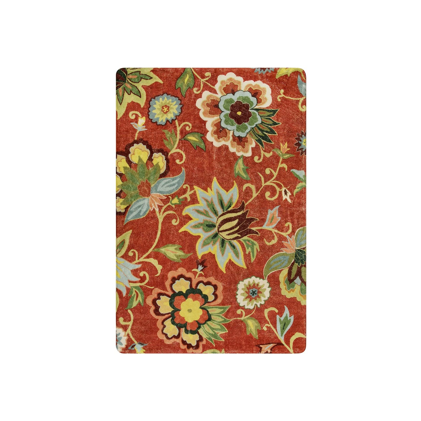 Lahome Red Kitchen Rugs - 2'x3' Small Entryway Rug Washable Kitchen Mat, Non Slip Area Rug Throw Modern Floral Rugs Door Mat for Bathroom Bedroom