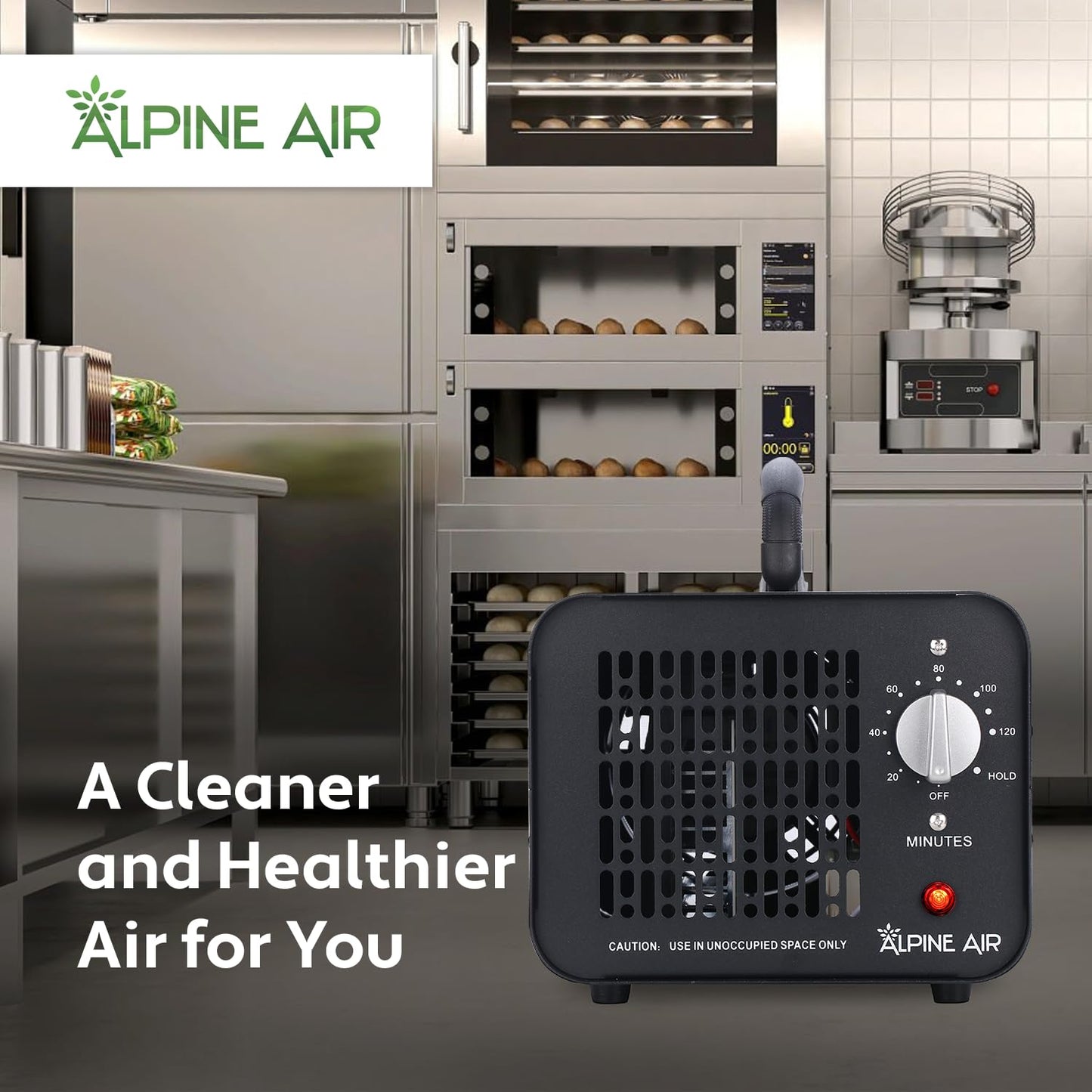 125W 70,000 mg/h Alpine Air Purifier Ozone Generator - Ozone Odor Eliminator, Ozone Machine & Skunk Odor Remover For House, Ozone Air Purifier, Commercial Ozone Generator For Car, Office, & Rooms