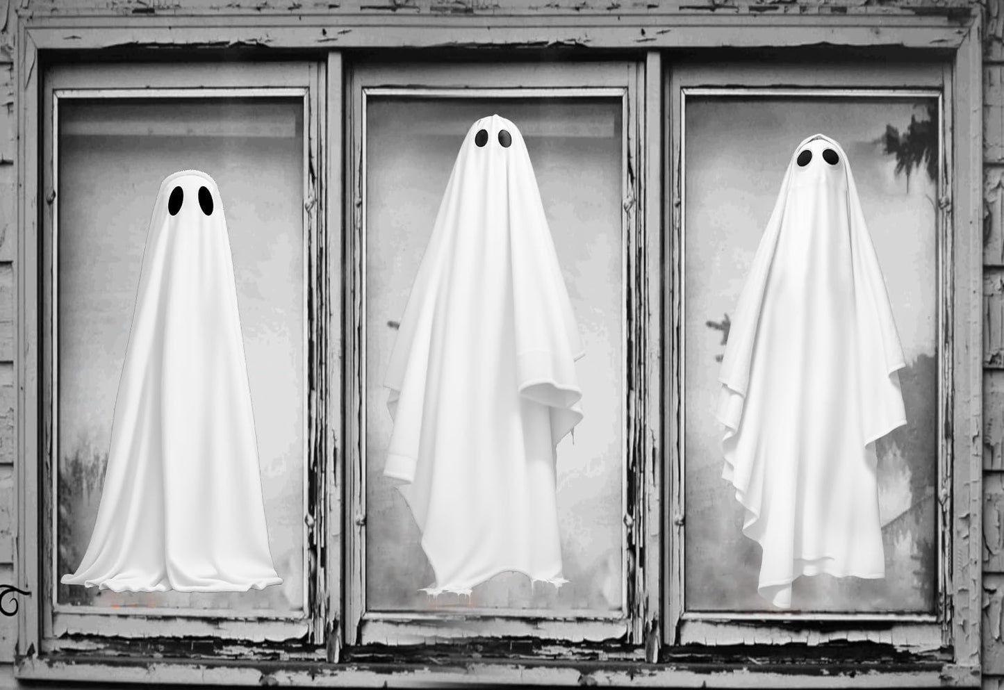 Extra Large Halloween Window Clings Ghosts Mirror Decorations for Glass Windows, Halloween Window Stickers Decals for School Home Office Party Supplies