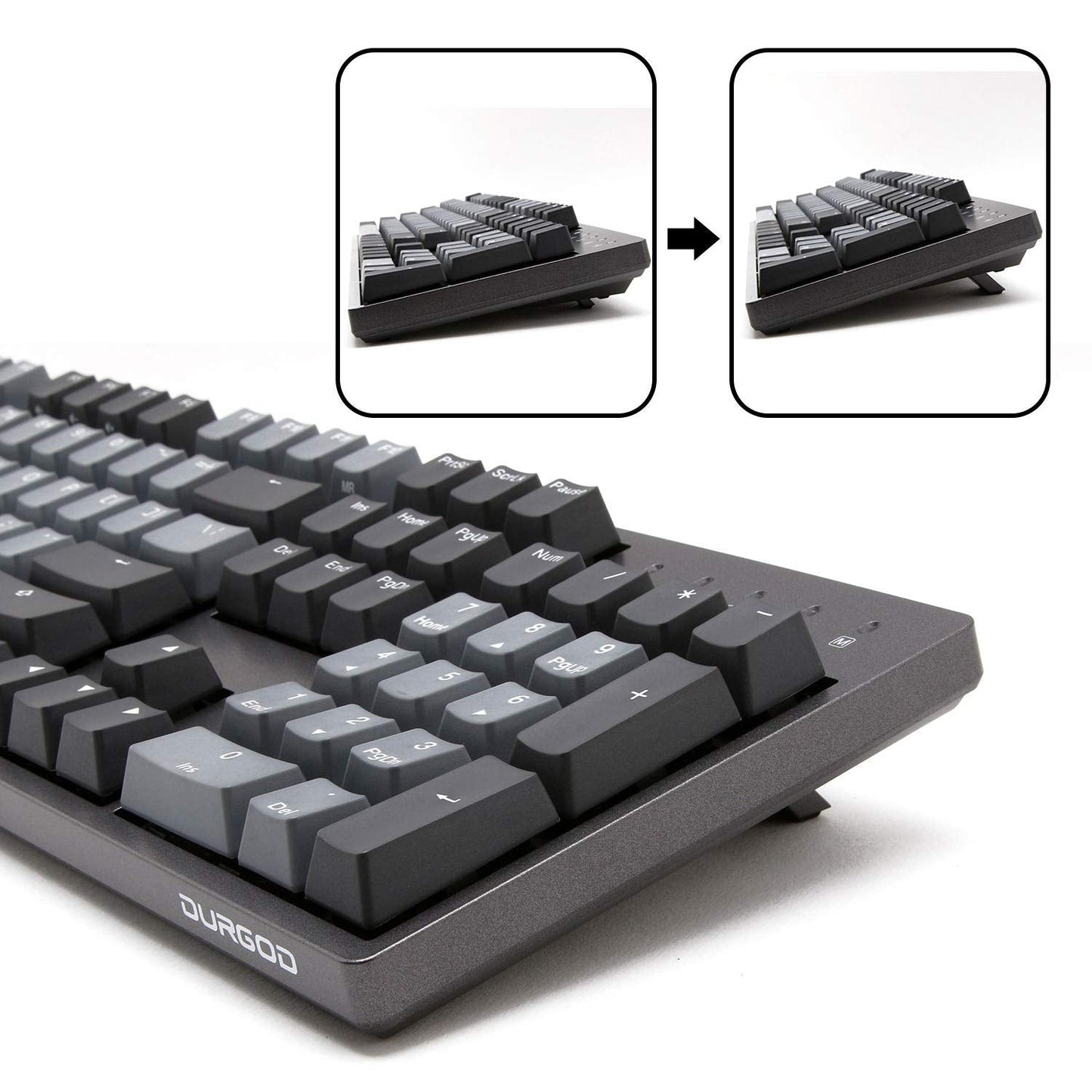DURGOD Heavy Duty Mechanical Keyboard with Cherry MX Brown Switches N-Key Rollover 104 Keys(PBT Keycaps) Type C Interface for Gamer/Typists/Office/Home (Space Grey，ANSI/US)