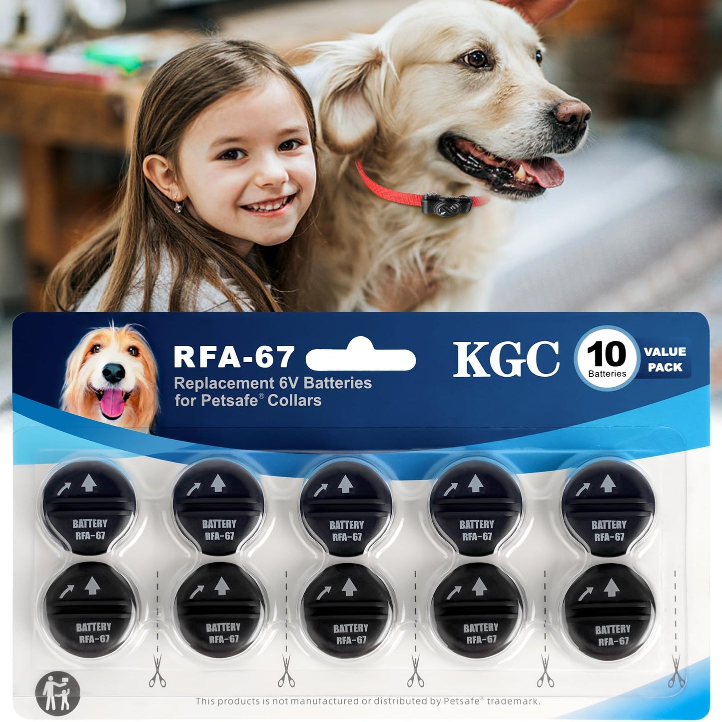 10Pack RFA-67 6V Replacement Dog Collar Batteries for PIF-300 PIF-275-19 PUL-275 PIF00-15002 PBC-102 ZIG00-16969, Compatible with PetSafe RFA-67 Battery