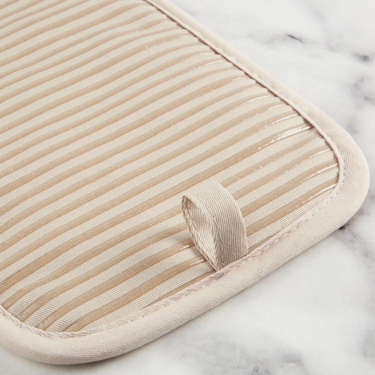 KITCHENAID Quilted Cotton Terry Cloth Oven Mitt, Pot Holder, Kitchen Towel 4-Pack Set, Heat Resistant, Silicone Grip, 16"x26", 7"x13" & 7"x10", Milkshake