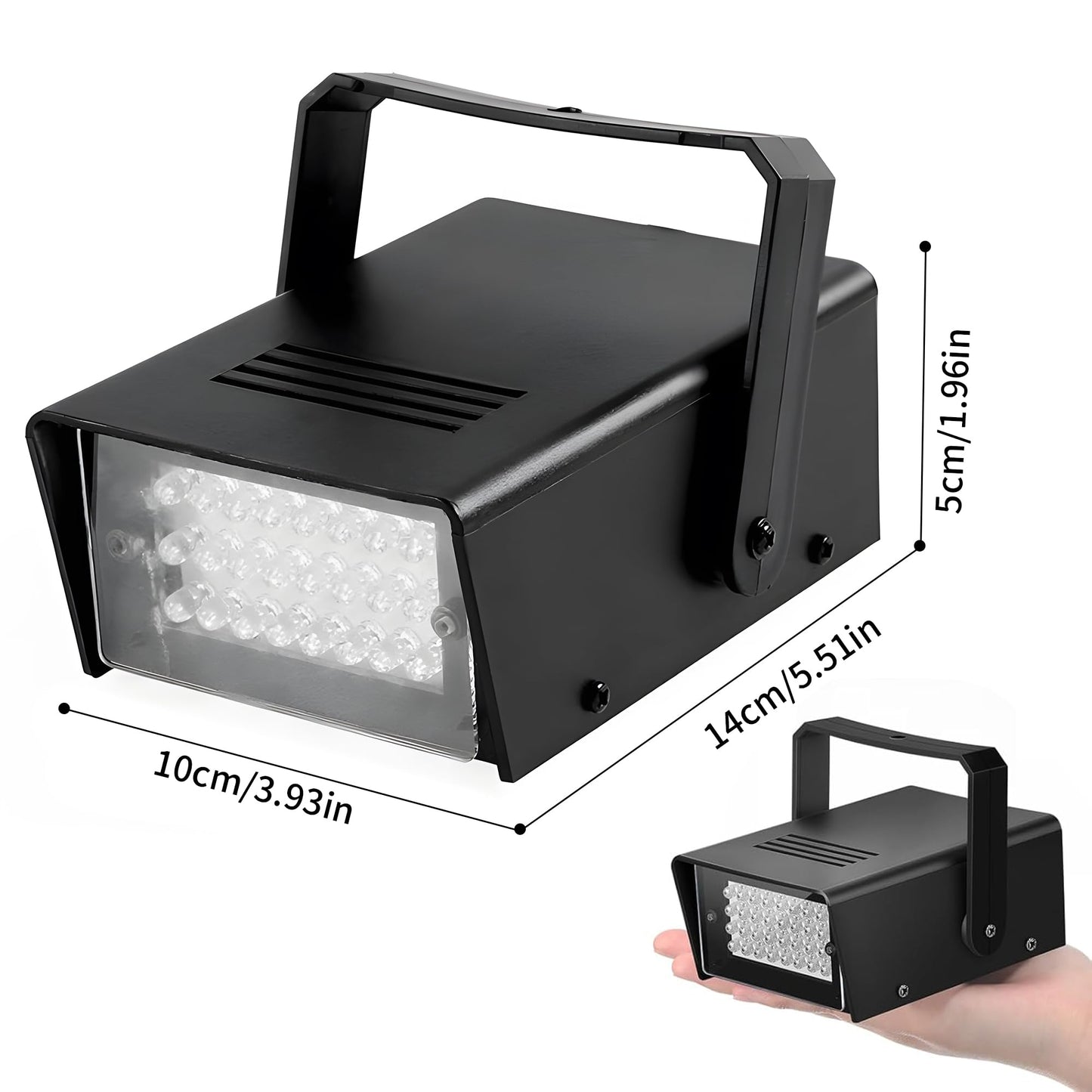 Led Green Strobe Lights Adjustable Speed Control Stage Light Dance Strobe Lights with Super Bright 24 LEDs Flash Party Lighting Best for Christmas Clubs Effect DJ Disco Bars Parties Halloween