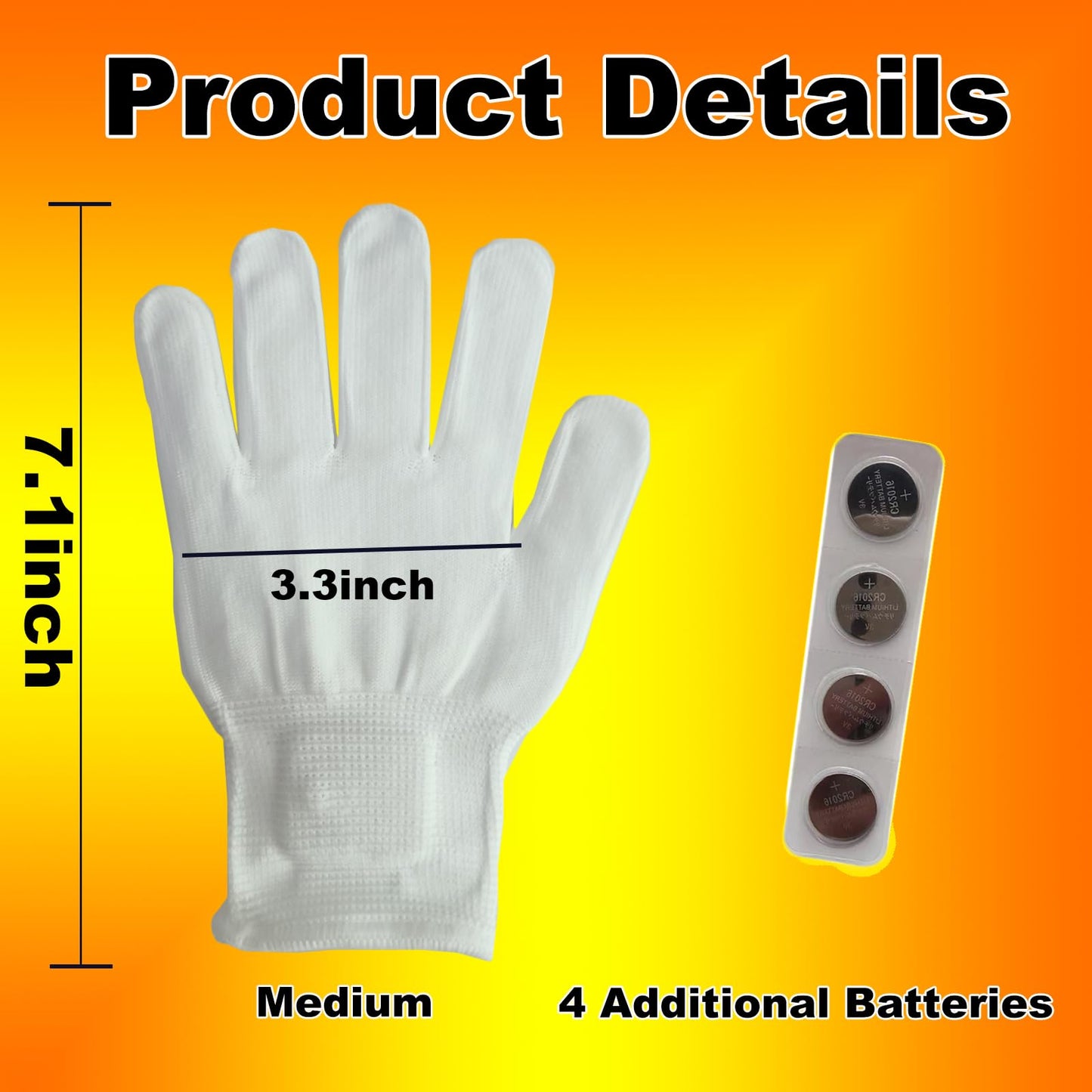 COTRUERE 12 Color Led Light up Gloves Cool Finger Flashing Toys Gifts for Halloween Christmas Easter Birthday Parties（only 1 pair）