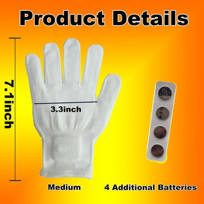 COTRUERE 12 Color Led Light up Gloves Cool Finger Flashing Toys Gifts for Halloween Christmas Easter Birthday Parties（only 1 pair）