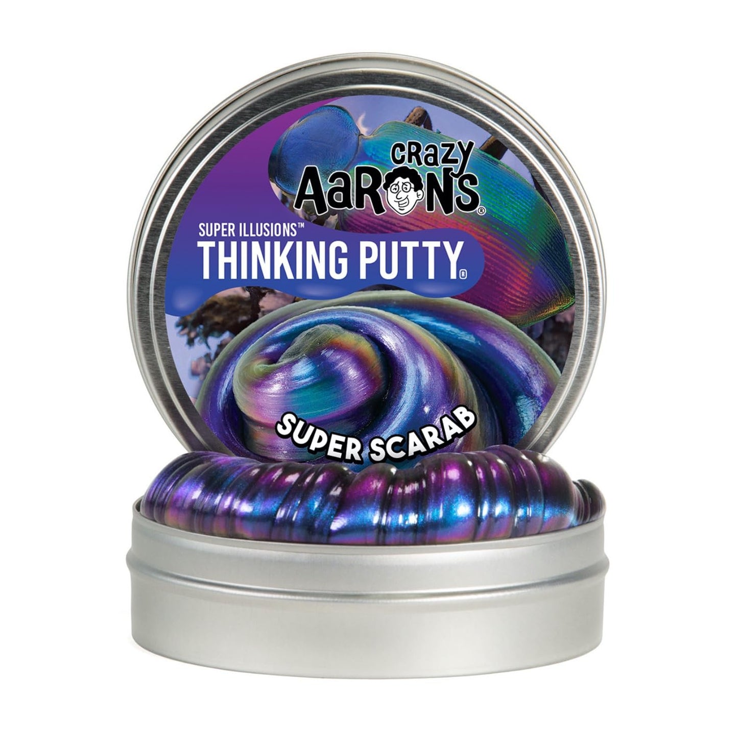 Crazy Aaron's Thinking Putty - Super Scarab - Multi-Color Sensory Putty for Kids and Grown ups in a 4" Tin - Creative and Endless Fun, Stress Relief Therapy Toys, Never Dries Out - Made in USA