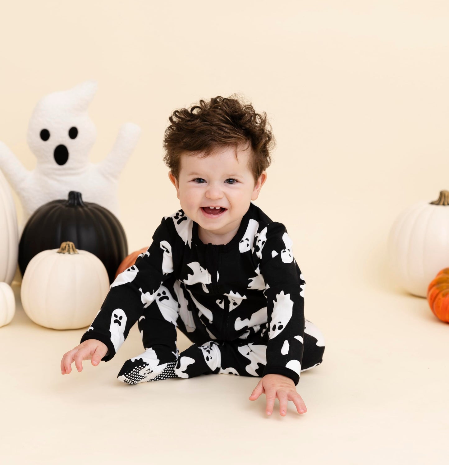 Owlivia Christmas Halloween Pajamas For Family, Organic Cotton Holiday Pjs Matching Sets(2-Piece Toddlers, 4-5T, Halloween Ghosts)