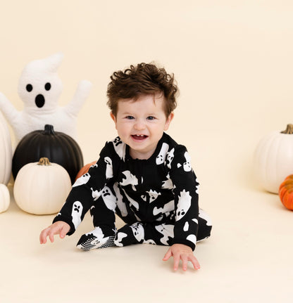 Owlivia Christmas Halloween Pajamas For Family, Organic Cotton Holiday Pjs Matching Sets(2-Piece Toddlers, 4-5T, Halloween Ghosts)