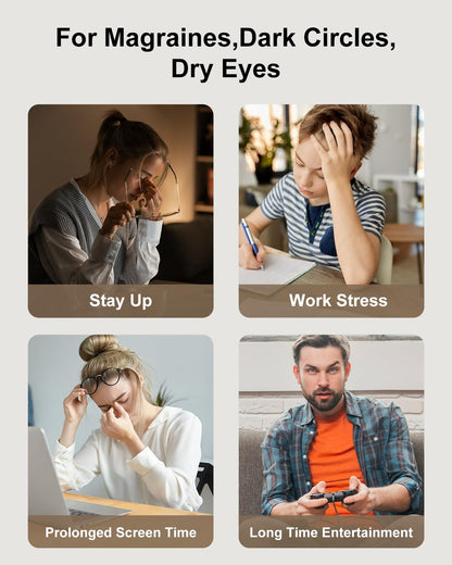 Eye Massager with Heat & Bluetooth Music, Birthday Gifts for Women, Reduce Eye Strain, Headache Relief and Improve Sleep, Eye Care Device for Migraine