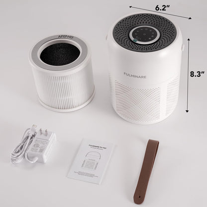FULMINARE Air Purifiers for Bedroom, H13 True HEPA Air Purifiers for Home, Pets, Office, Quiet Small Air Filters with Timer Sleep Mode Speeds Control Night Light