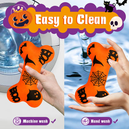 Lepawit Halloween Dog Toys Plush 4Pack Dog Squeaky Toys Interactive Fetching Dog Toys Stuffed Toy Suitable for Medium and Large Dogs