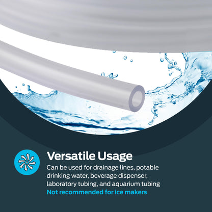 Eastman 1/2 Inch ID (5/8 Inch OD) PVC Clear Vinyl Tubing, 10 Foot Length, 98568