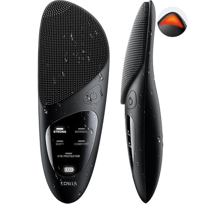 COSLUS Face Scrubber Facial Cleansing Brush: Silicone Portable Waterproof Rechargeable Face Wash Brush, 4 Cleansing Modes, Electric Face Exfoliator for Men Women Cleaning, Exfoliating, Massaging