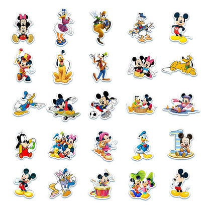 50Pcs Hot Disney Mickey Mouse Stickers for Water Bottle Cup Laptop Guitar Car Motorcycle Bike Skateboard Luggage Box Vinyl Waterproof Graffiti Patches JHSL