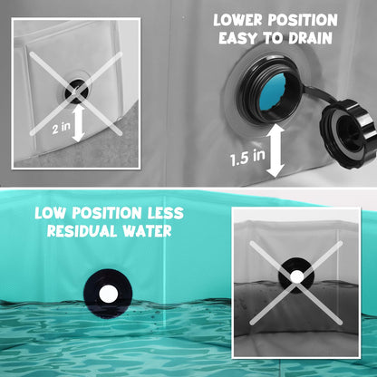 Furrybaby Foldable Dog Pool, Kiddie Pool Hard Plastic, Collapsible Pet Bath Portable Dog Swimming Pool for Pet, Dogs and Cats Grey 32''