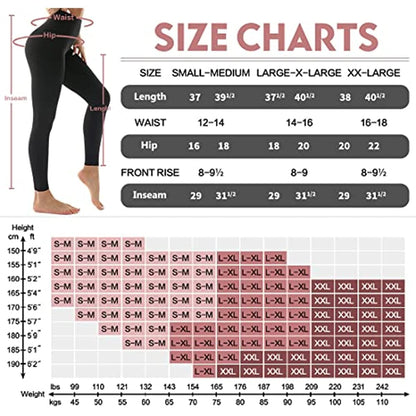 FuelMeFoot Women's Lined Thermal Leggings with Teddy Inner Fleece High Waist Leggings Warm Winter Sports Leggings Long Tights Yoga Trousers Running Trousers