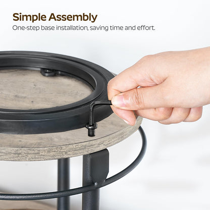 3-Tier Lazy Susan Organizer, Rotating Spice Rack, Spinning Organizer, Industrial Turntable Spice Rack Organizer for Cabinet, Kitchen Countertop, Pantry, Rustic Brown and Black SR23BR