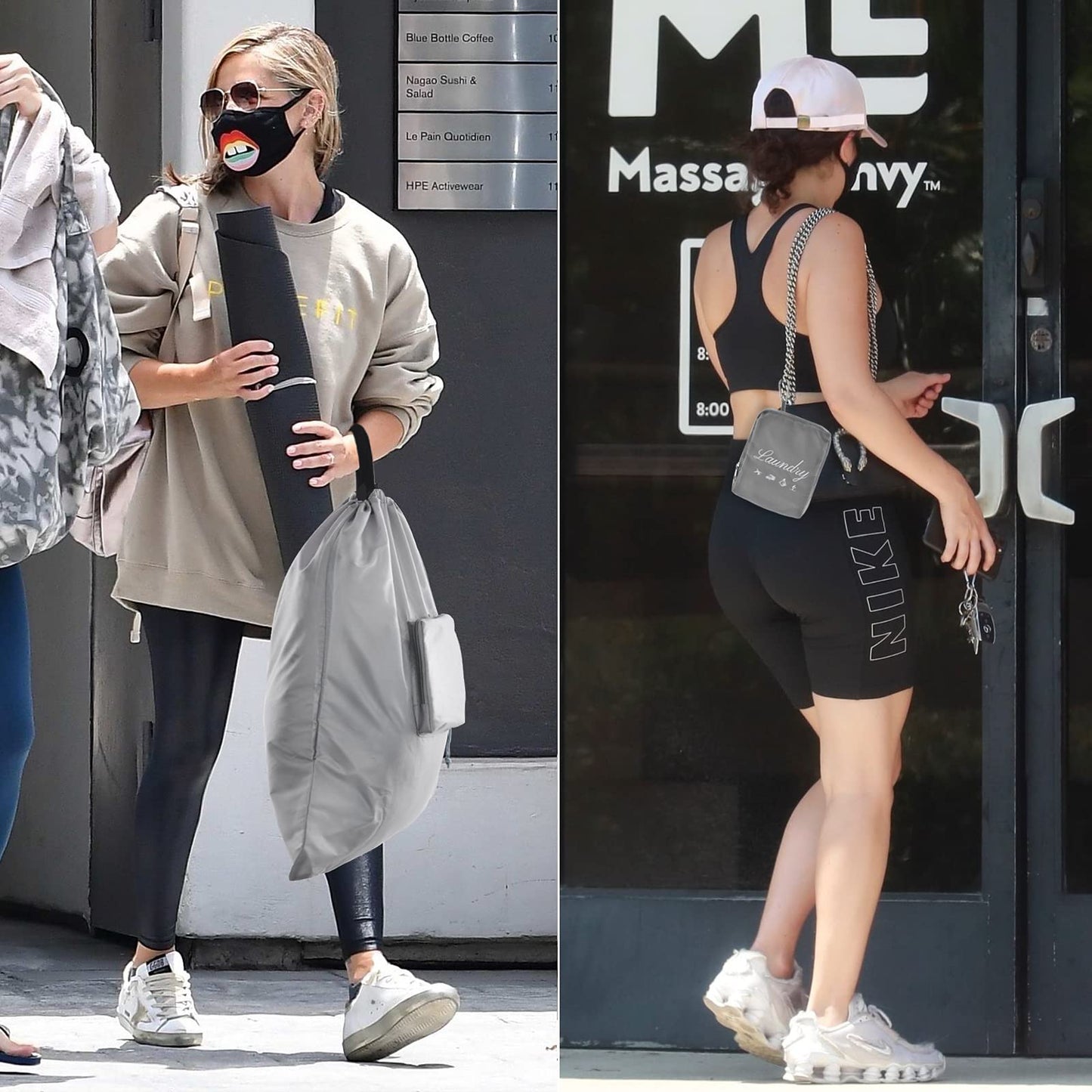 2 Pcs JHX Travel Laundry Bags, Dirty Clothes Organizer【Upgraded】with Handles and Aluminum Carabiner for Travel, Camp, Fitness, and Students (Black&Grey) 24"L x 21"W