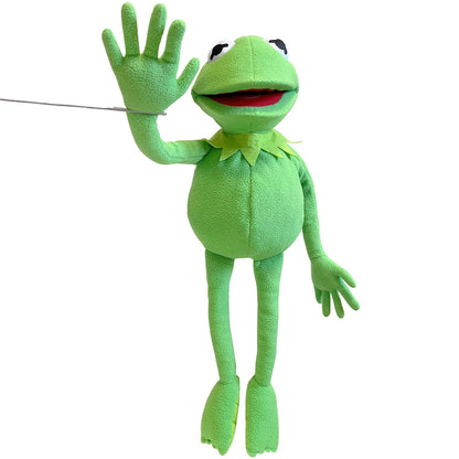 Kermit Frog Puppet with Puppets Control Rod & 50 Pcs Kermit The Frog Puppet Stickers, Hand Kermit Puppet Soft Stuffed Plush Toy for Boys & Girls - 24 Inches