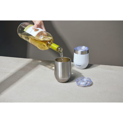 Contigo River North Stainless Steel Wine Tumbler with Splash-Proof Lid, 12oz., 2 Pack, Dark Ice & Stainless Steel